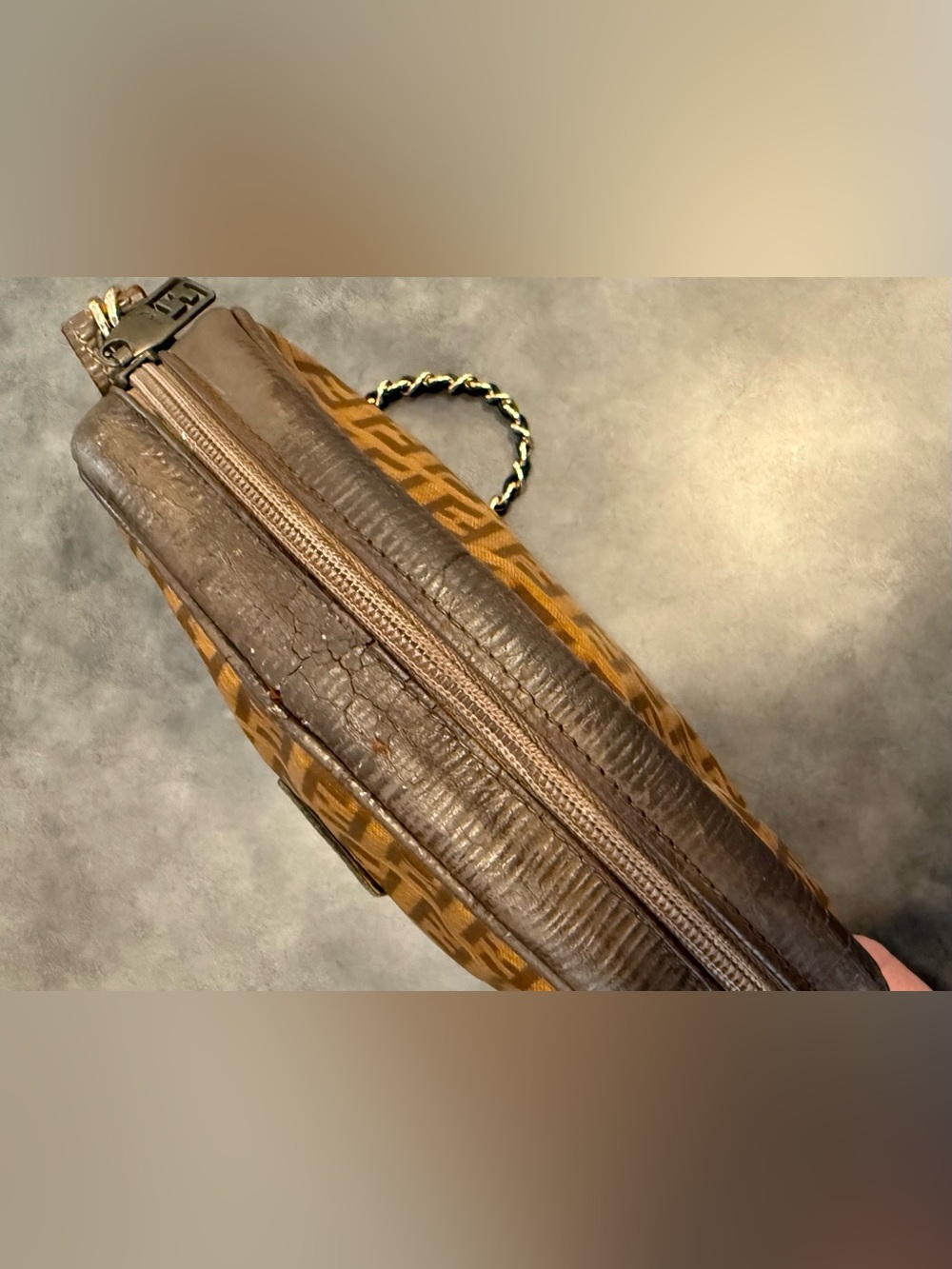 Fendi Vintage Zucca FF Bag with Chain Wristlet Strap - Picture 7 of 13